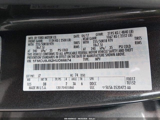 2017 FORD ESCAPE TITANIUM 9