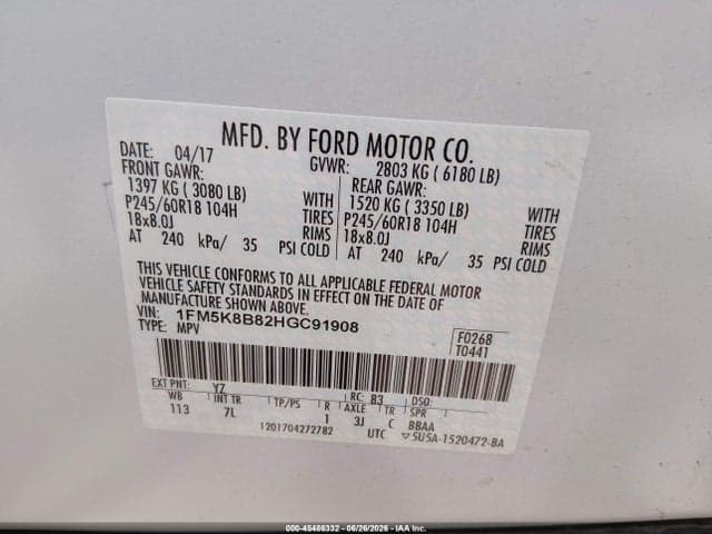 2017 FORD EXPLORER 9