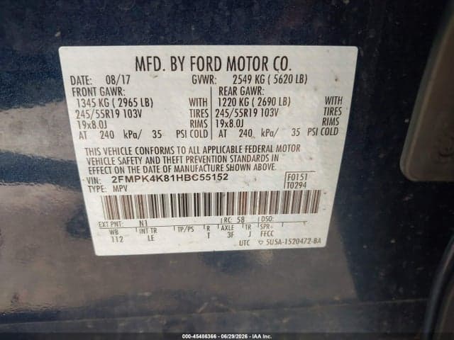 2017 FORD EDGE TITANIUM 9