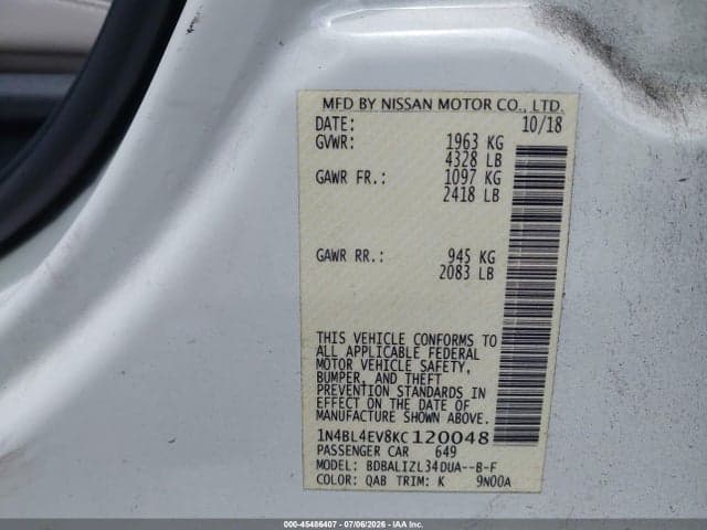 2019 NISSAN ALTIMA 2.5 SL 9