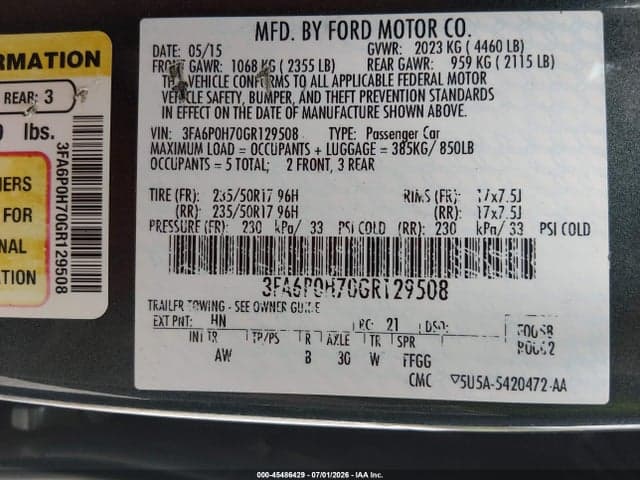 2016 FORD FUSION SE 9