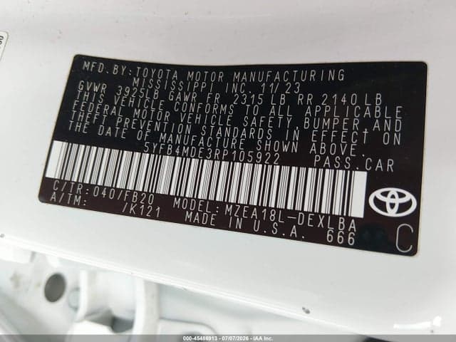 2024 TOYOTA COROLLA LE 8