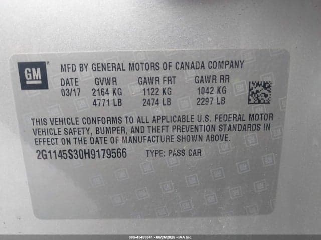 2017 CHEVROLET IMPALA 2LZ 9