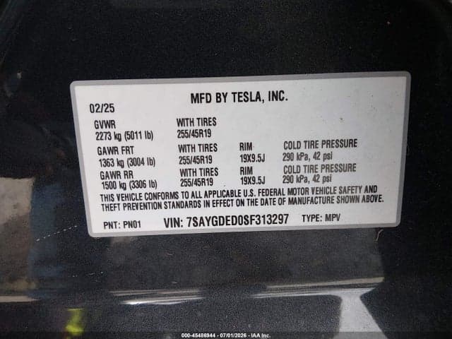2025 TESLA MODEL Y LONG RANGE DUAL MOTOR REAR-WHEEL DRIVE 9