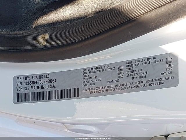 2020 RAM 1500 BIG HORN 4X4 5'7 BOX 9