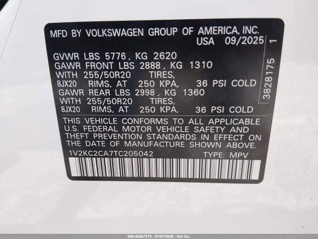 2026 VOLKSWAGEN ATLAS CROSS SPORT SE WITH TECHNOLOGY 9