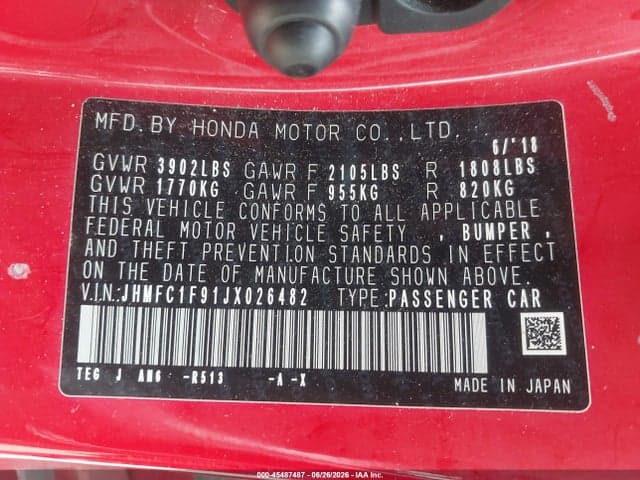 2018 HONDA CIVIC TOURING 9