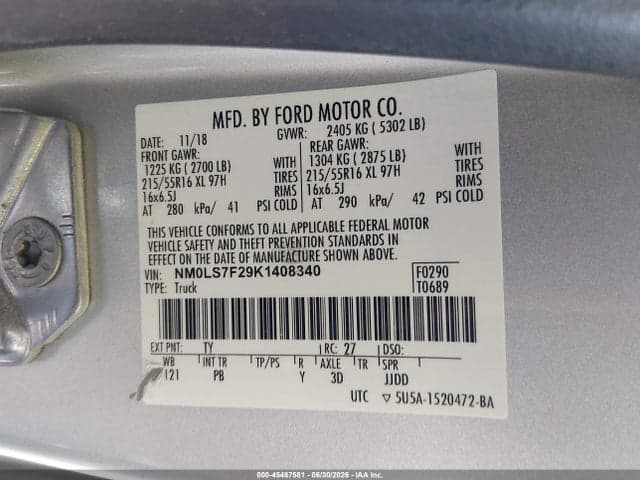 2019 FORD TRANSIT CONNECT XLT 9