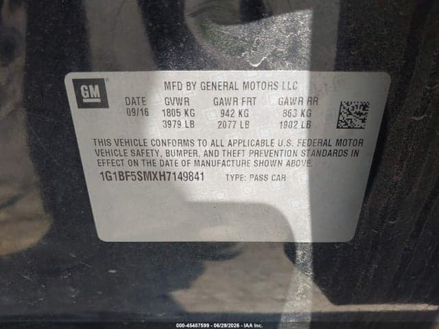2017 CHEVROLET CRUZE PREMIER AUTO 9