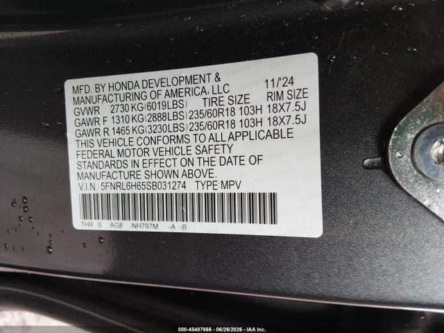 2025 HONDA ODYSSEY EX-L 9