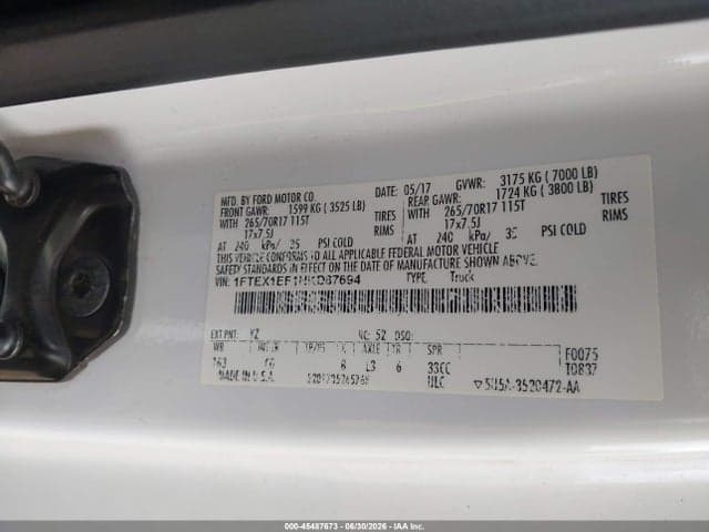 2017 FORD F-150 LARIAT/XL/XLT 10