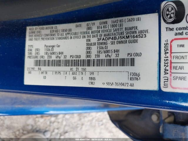 2019 FORD FIESTA SE 9
