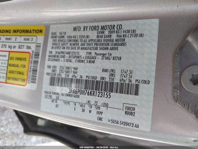 2019 FORD FUSION SE 9
