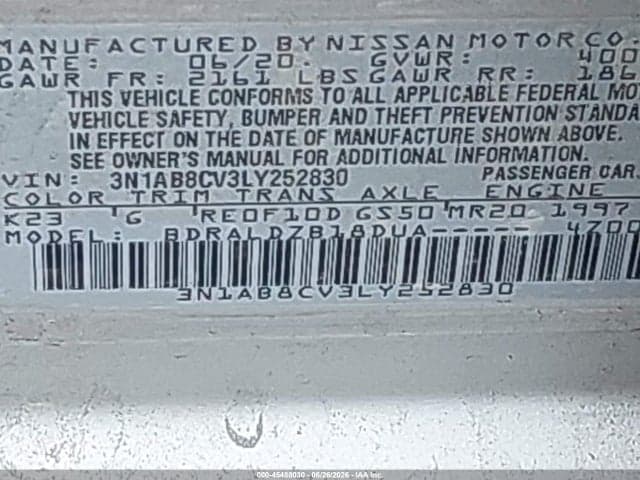 2020 NISSAN SENTRA SV XTRONIC CVT 9