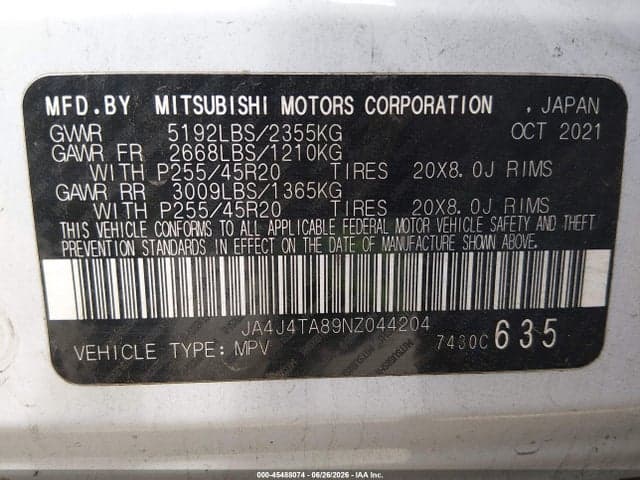 2022 MITSUBISHI OUTLANDER ES 2.5 S-AWC 9