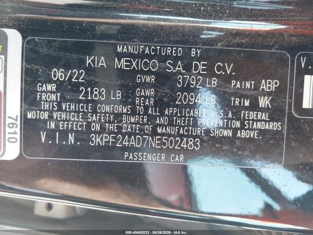 2022 KIA FORTE LXS 9