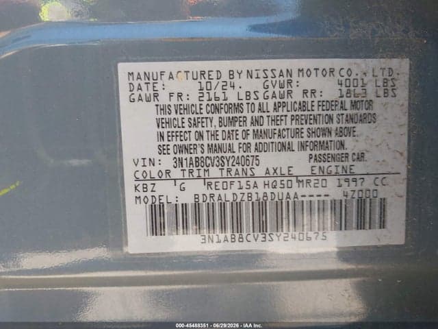 2025 NISSAN SENTRA SV 9