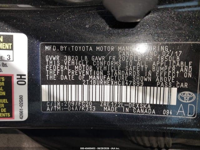 2017 TOYOTA COROLLA SE 9