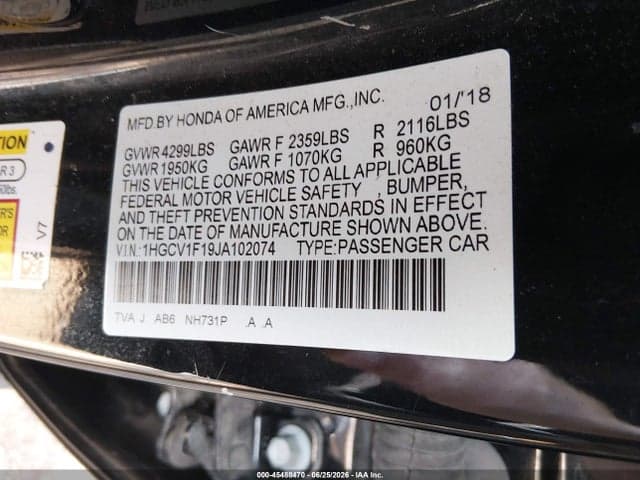2018 HONDA ACCORD LX 9