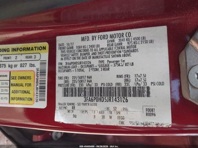 2018 FORD FUSION SE 9