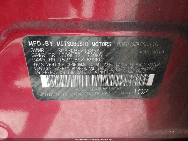 2019 MITSUBISHI MIRAGE G4 ES 9