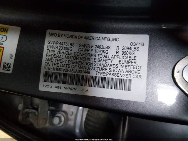 2018 HONDA ACCORD SPORT 2.0T 9