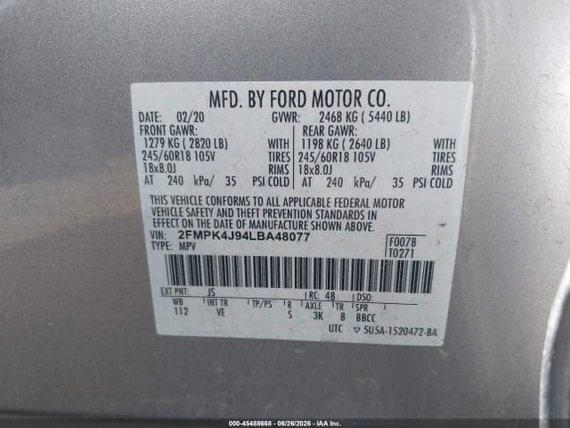 2020 FORD EDGE SEL 9