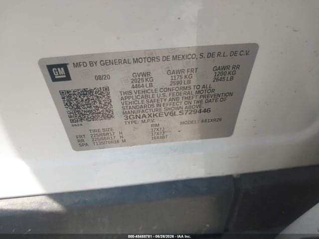 2020 CHEVROLET EQUINOX FWD LT 1.5L TURBO 9