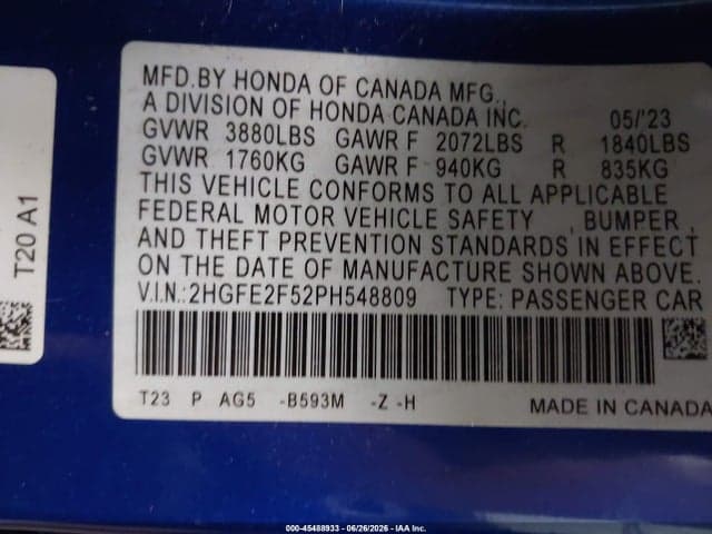 2023 HONDA CIVIC SPORT 9