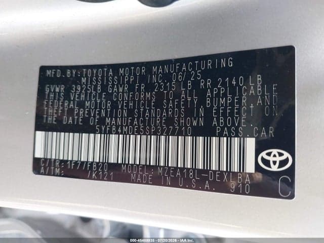 2025 TOYOTA COROLLA LE 9