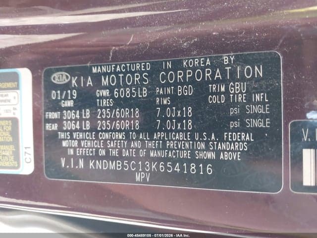 2019 KIA SEDONA EX 8