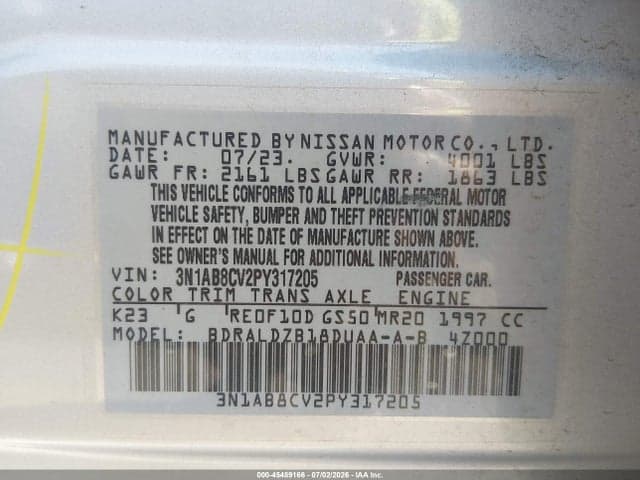 2023 NISSAN SENTRA SV XTRONIC CVT 9