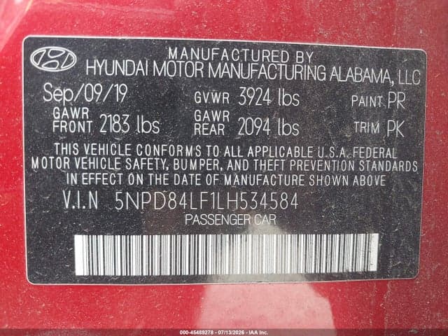 2020 HYUNDAI ELANTRA SEL 9