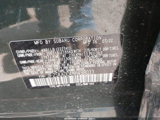 2022 SUBARU FORESTER PREMIUM 9