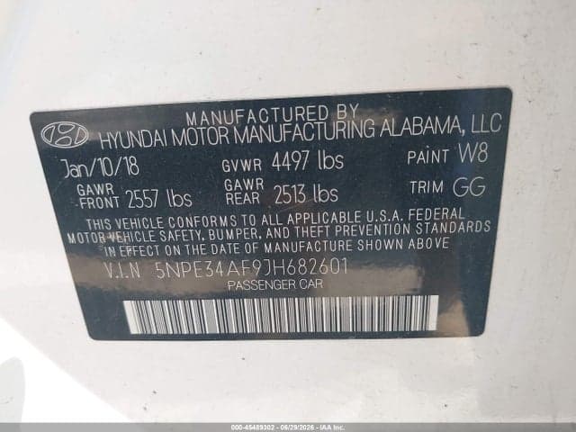 2018 HYUNDAI SONATA LIMITED 9