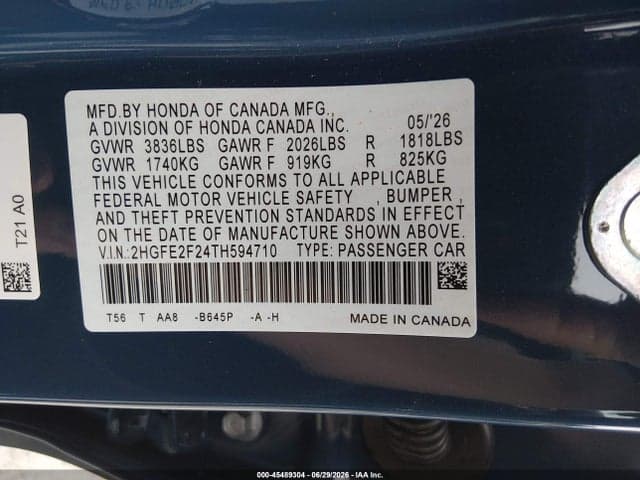 2026 HONDA CIVIC LX 9