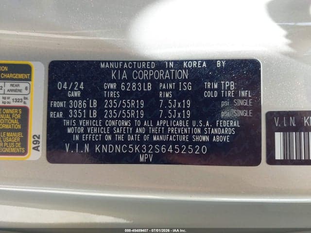 2025 KIA CARNIVAL MPV EX 9