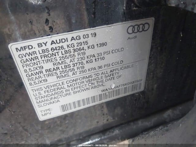 2019 AUDI Q7 45 PREMIUM/45 SE PREMIUM 9