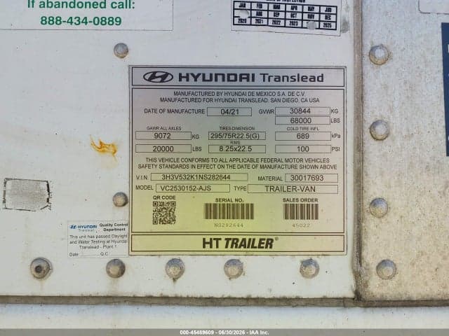 2022 HYUNDAI TRANSLEAD INC 53' SEMI TRAILER 9