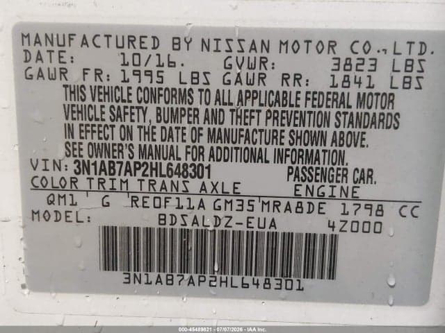 2017 NISSAN SENTRA SV 9