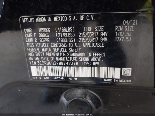 2021 HONDA HR-V AWD LX 9
