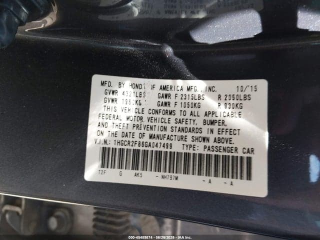 2016 HONDA ACCORD EX-L 9