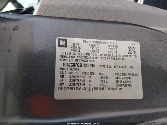 2017 CHEVROLET EXPRESS 3500 LS 9