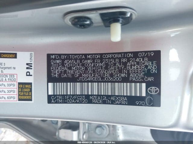 2020 TOYOTA COROLLA SE 9
