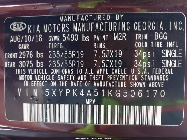 2019 KIA SORENTO 3.3L SX 9