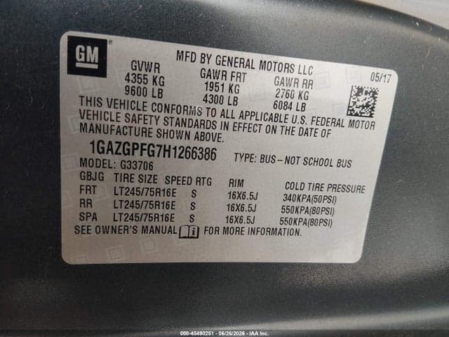 2017 CHEVROLET EXPRESS 3500 LT 9