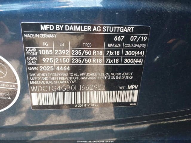 2020 MERCEDES-BENZ GLA 250 4MATIC 9