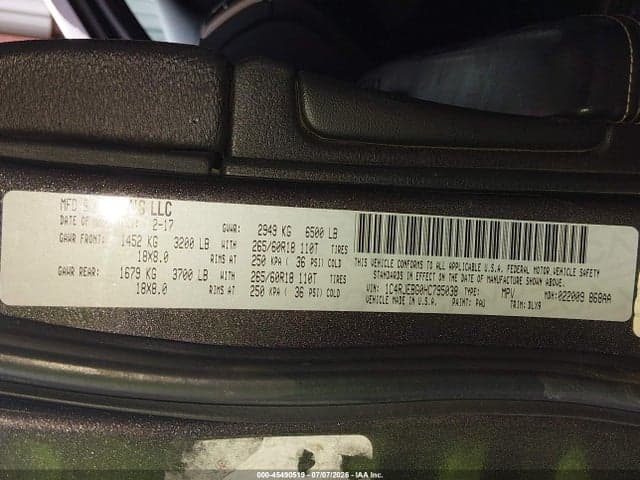 2017 JEEP GRAND CHEROKEE LIMITED 4X2 9