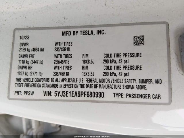 2023 TESLA MODEL 3 REAR-WHEEL DRIVE 9
