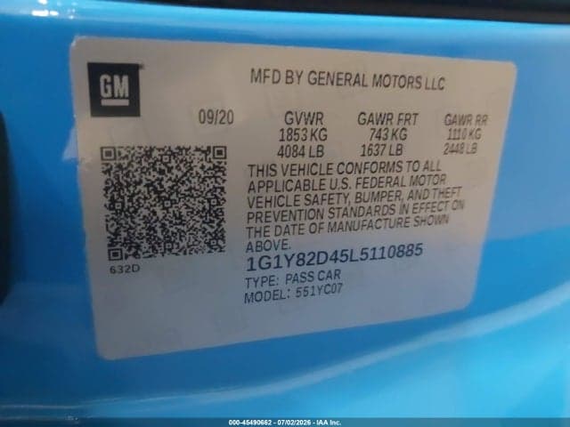 2020 CHEVROLET CORVETTE STINGRAY RWD 3LT 9